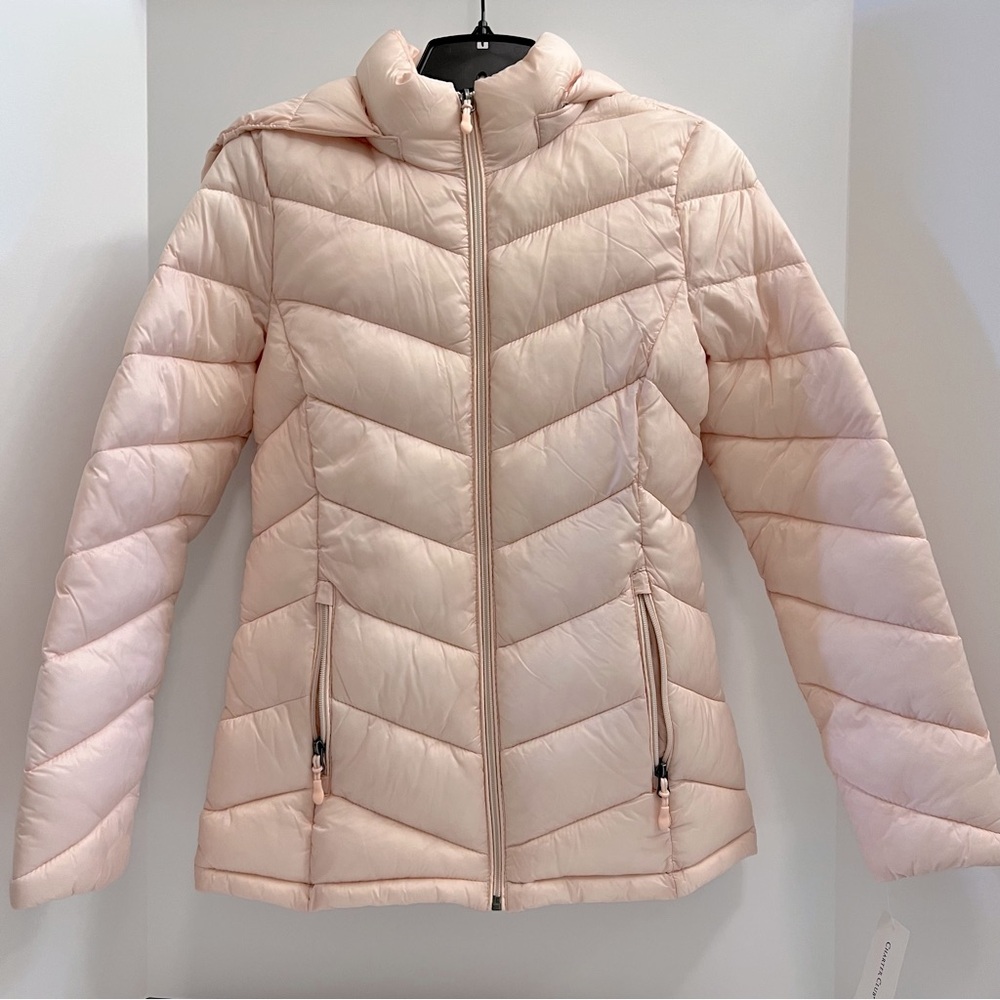 NWT CHARTER CLUB Women's Packable
Hooded Puffer Coat-Soft Pink - Picture 3 of 11